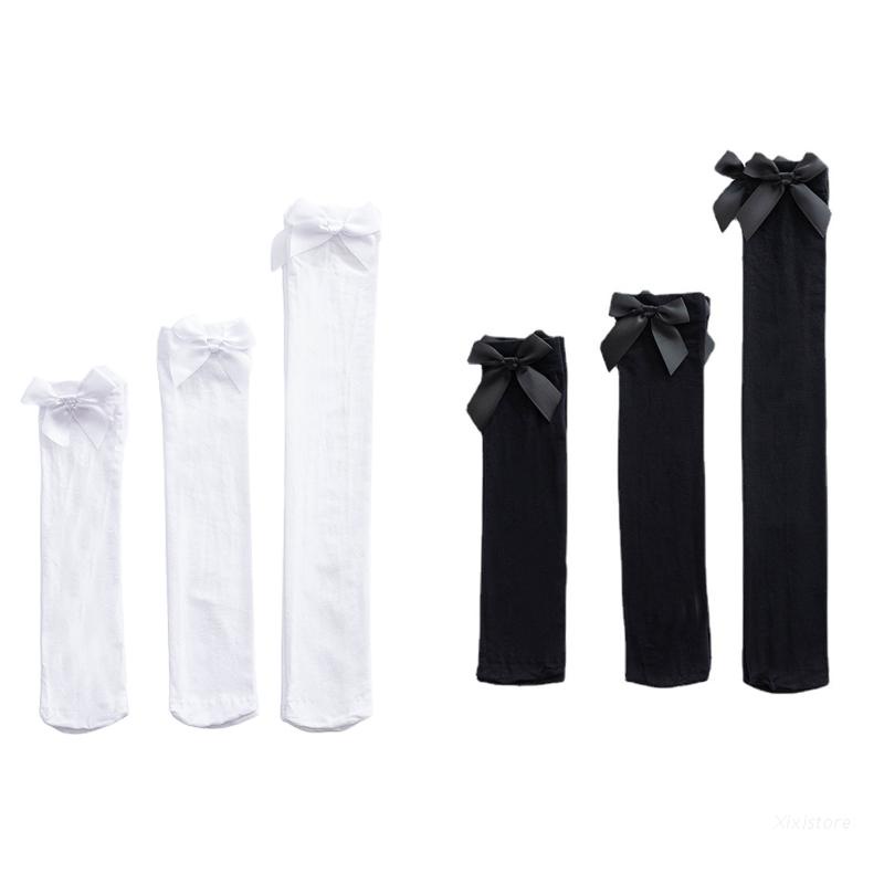 Xixi Đôi Vớ Cotton Màu Trơn Đính Nơ Phong Cách Học Sinh Dành Cho Nữ