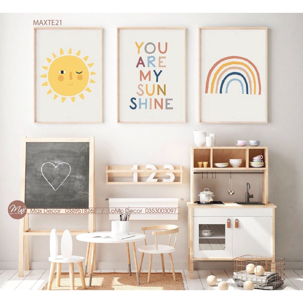 Tranh canvas treo phòng trẻ em_you are my sun shine