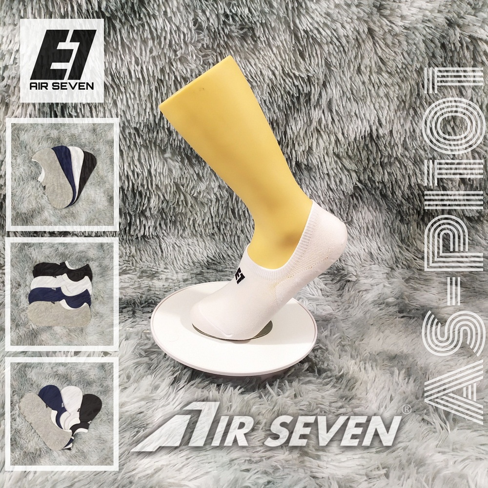 Tất Vớ Lười Air Seven Cotton cao cấp, Kháng khuẩn khử mùi hôi chân - 4màu: Trắng, Đen, Xanh Xám.