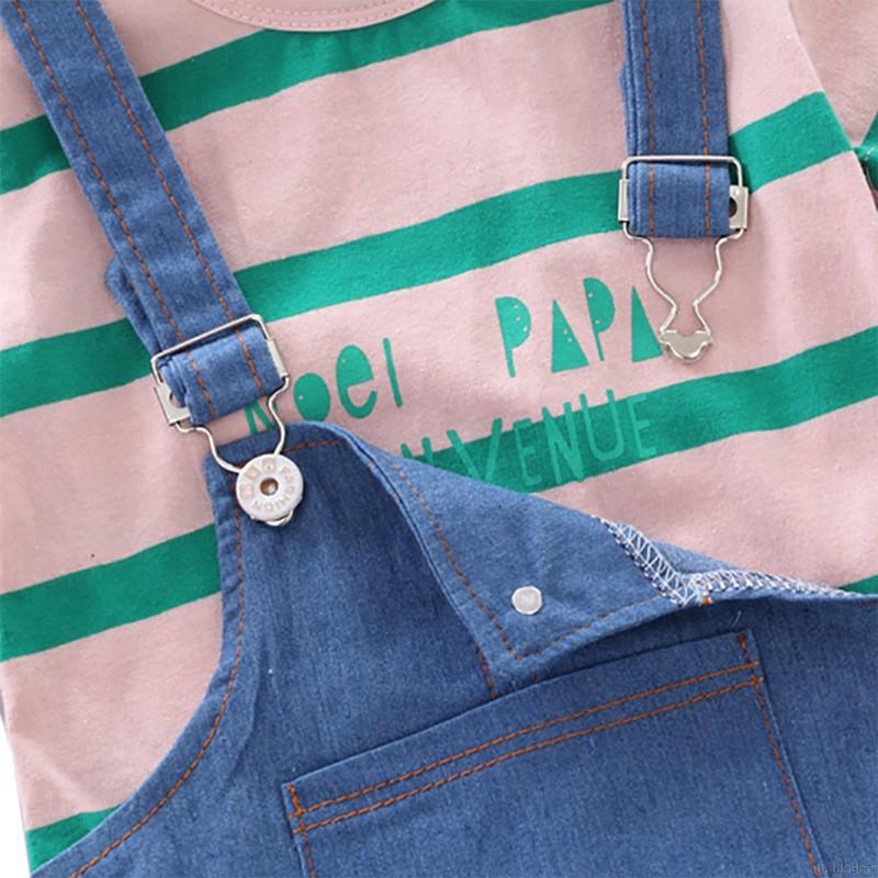 Set áo tay ngắn quần yếm denim xinh xắn cho bé trai