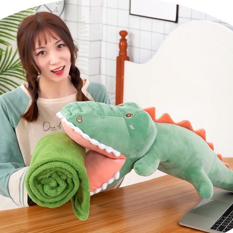 Chăn Gối Văn Phòng Cá Sấu Đáng Yêu