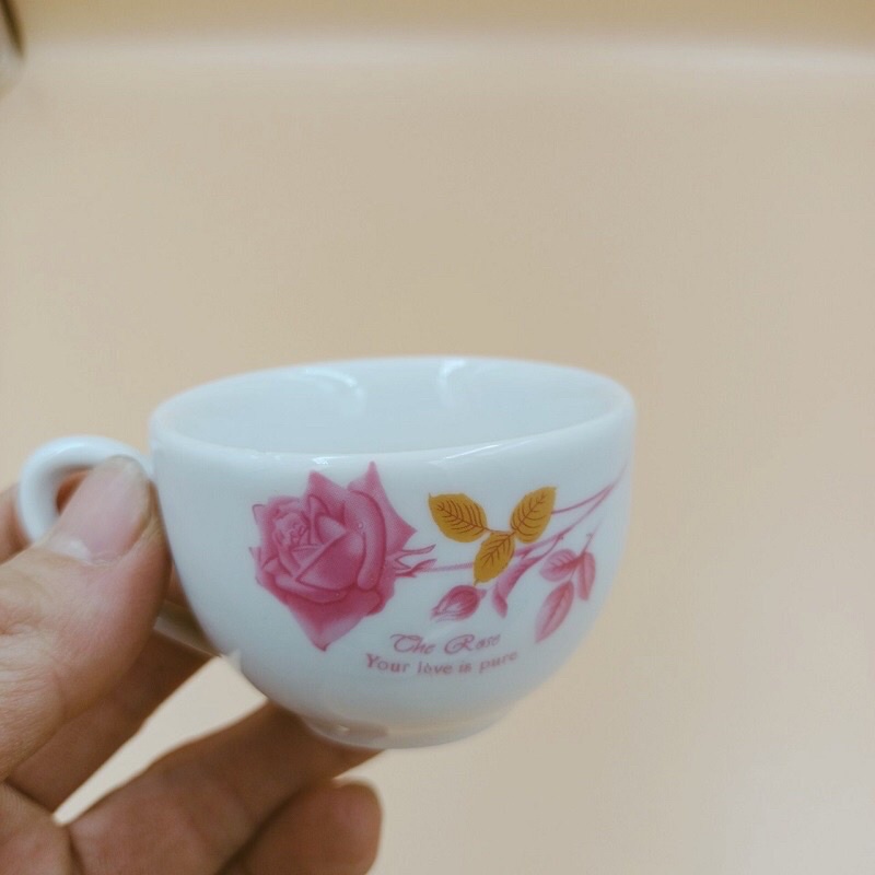 Combo 6 chén  nước  hoa Hồng  bát  tràng  hai  mẫu  hoa