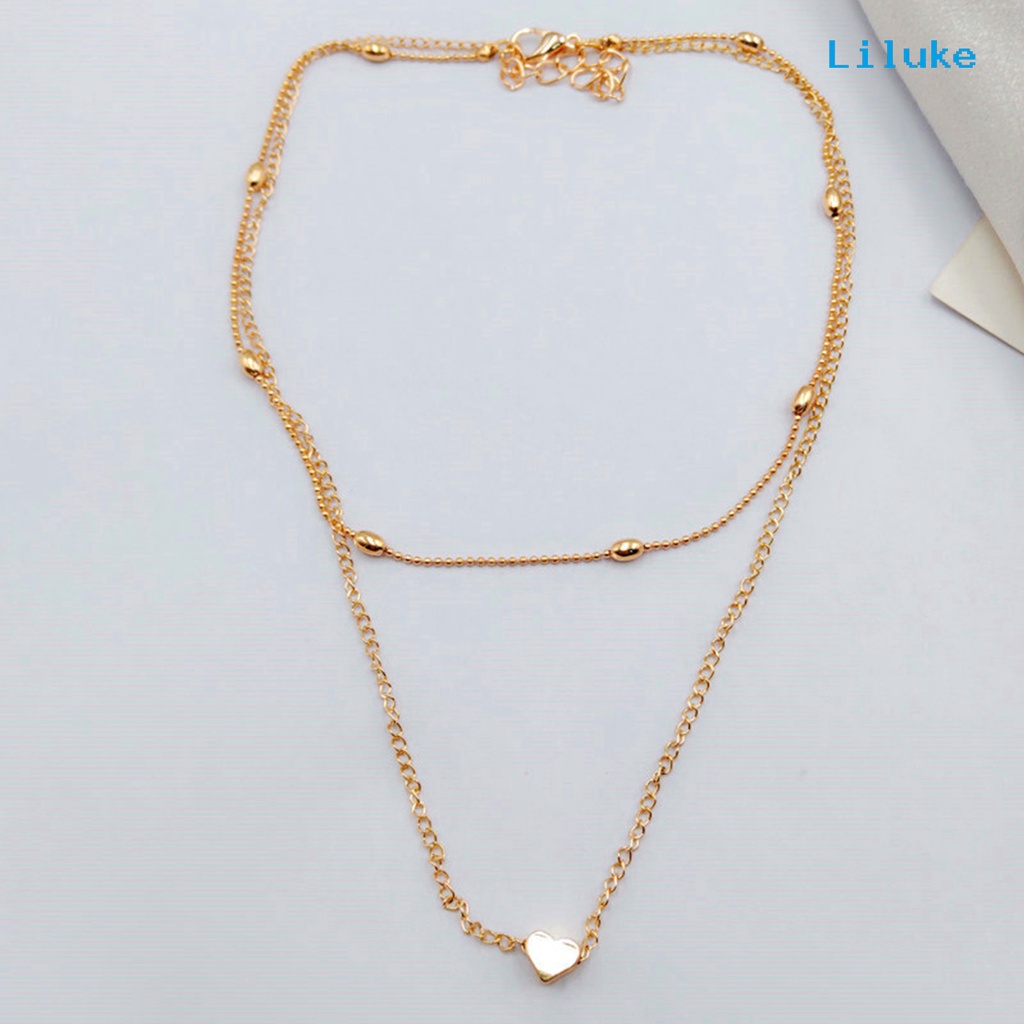 Vòng cổ Hợp Kim Hai Lớp Trang Trí Ngọc Trai Xinh Xắn Cho Nữ