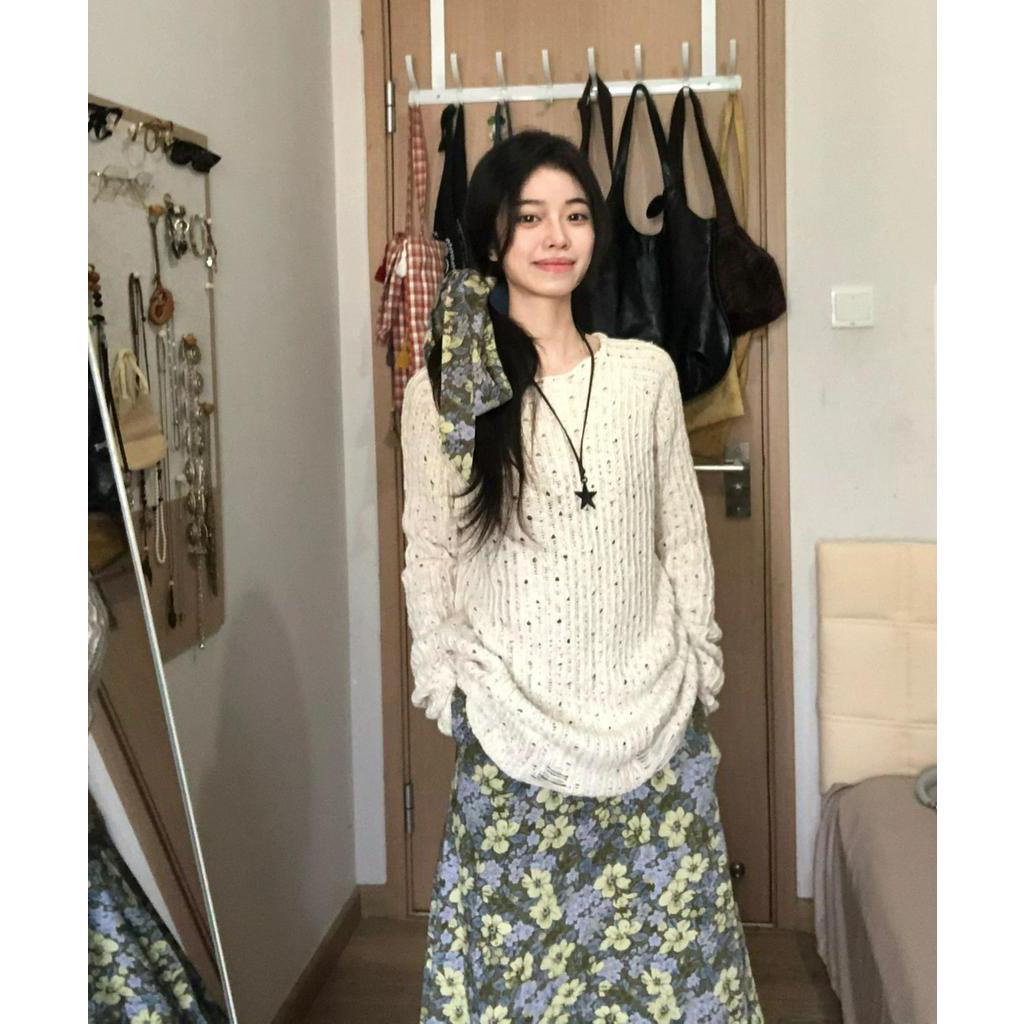 Áo sweater / Đầm Dây Hoa Khoét Rỗng 68296