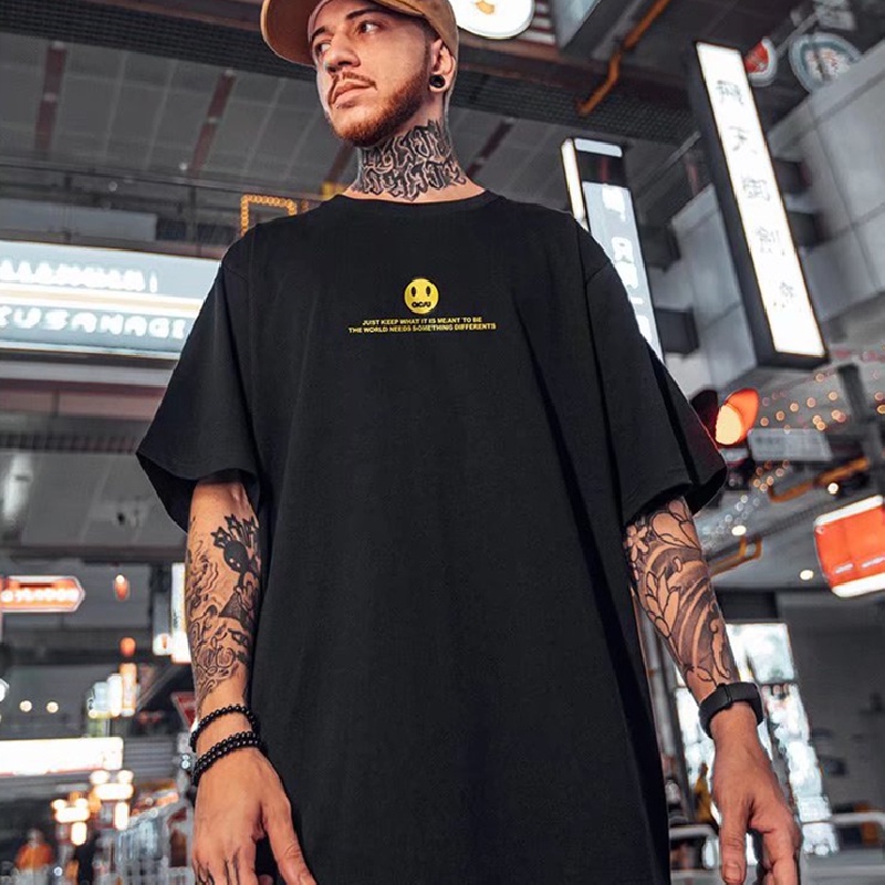 Áo Thun Dáng Rộng In Họa Tiết Hoạt Hình Phong Cách Hip Hop Nhật Bản Thời Trang Mùa Hè Cho Nam Cỡ M-8XL