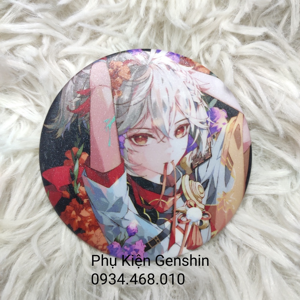 Huy hiệu Genshin Impact flower mặt sần chống xước cao cấp