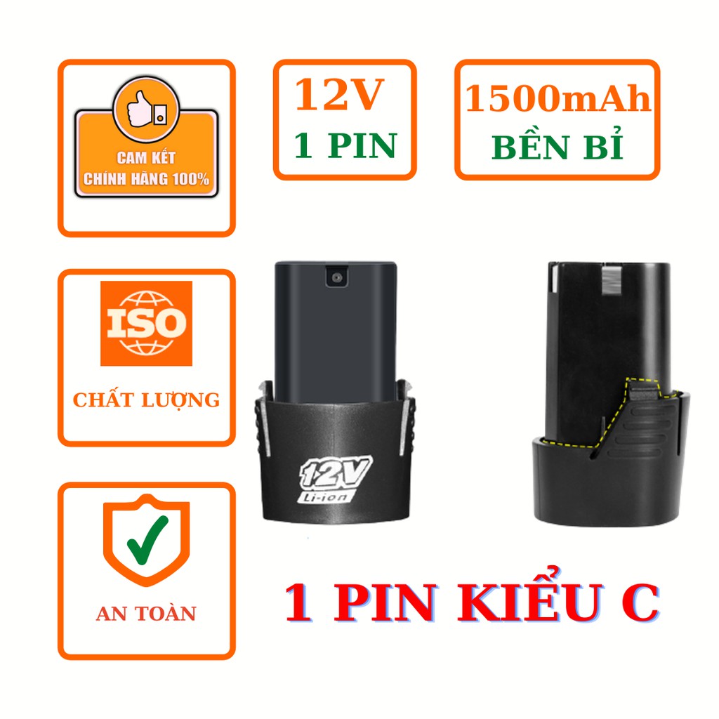 PIN MÁY KHOAN BẮT VÍT CẦM TAY 12V 1500mAh TYPE A B C TRUNG QUỐC