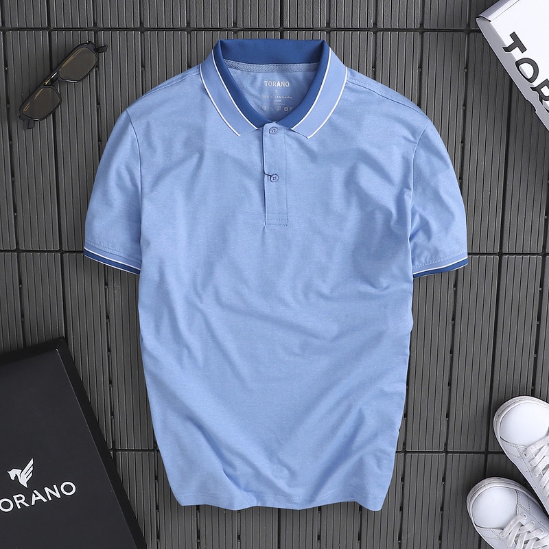 Áo Polo TORANO Nam cổ bẻ tay ngắn trơn, bo kẻ nhiều màu TP099