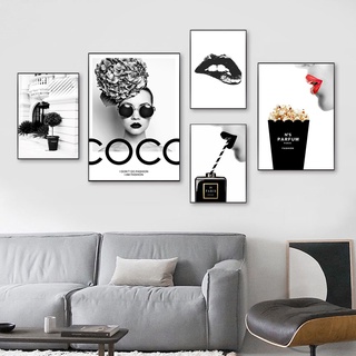 Tranh vải canvas treo tường trang trí gam màu trắng đen nghệ thuật