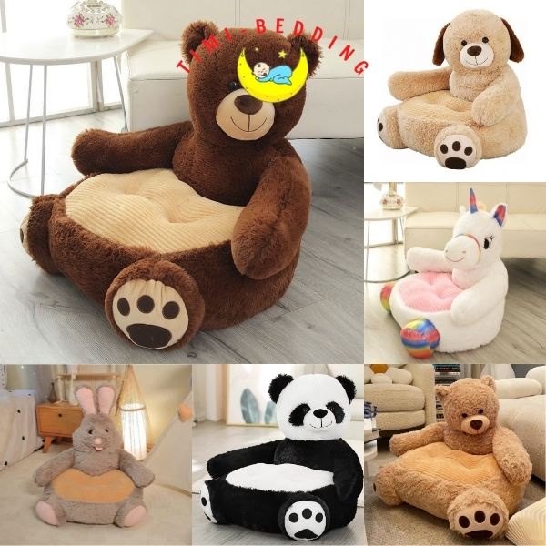 Ghế bệt hình gấu teddy – Ghế lười, ghế tựa lưng cho bé kích thước 50x50x45cm  – Timibedding