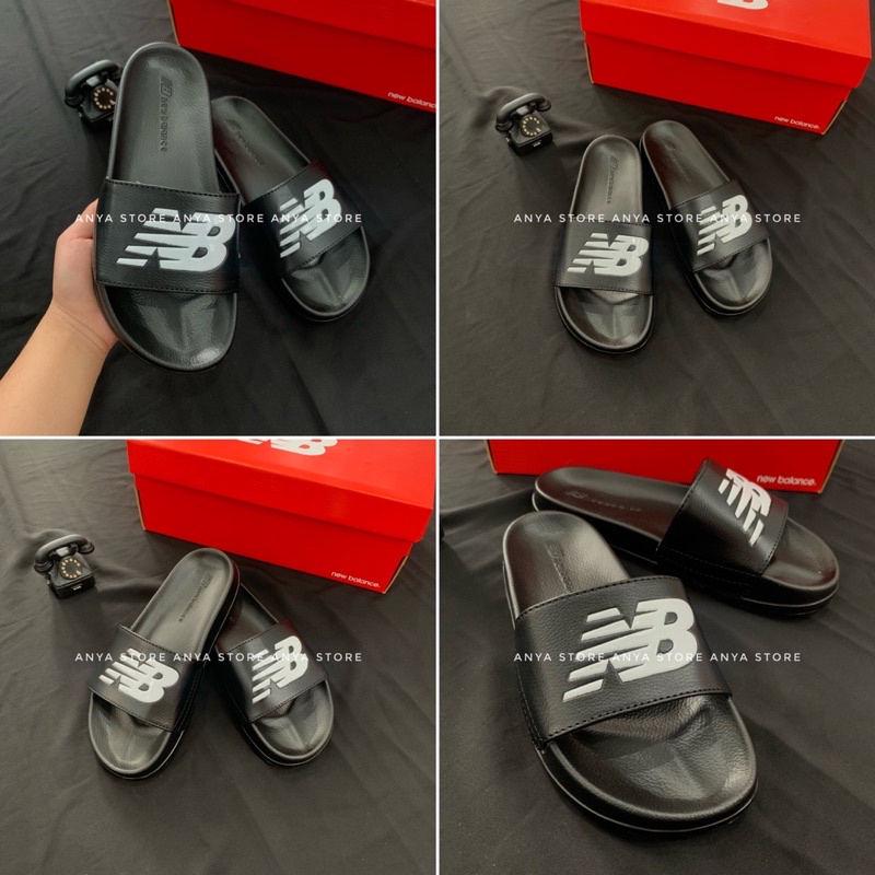 [Mã 155FASHIONSALE giảm 100% đơn 150K] ( HOT ) Dép NEW BALANCE NB TRẮNG VÀ ĐEN NAM NỮ [ Fullbox + Hỗ trợ đổi size ]