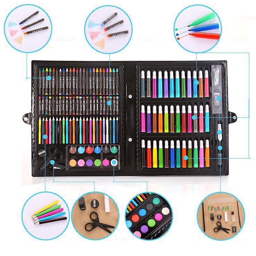 Bộ hộp màu 150 chi tiết cho bé tô vẽ thỏa thích