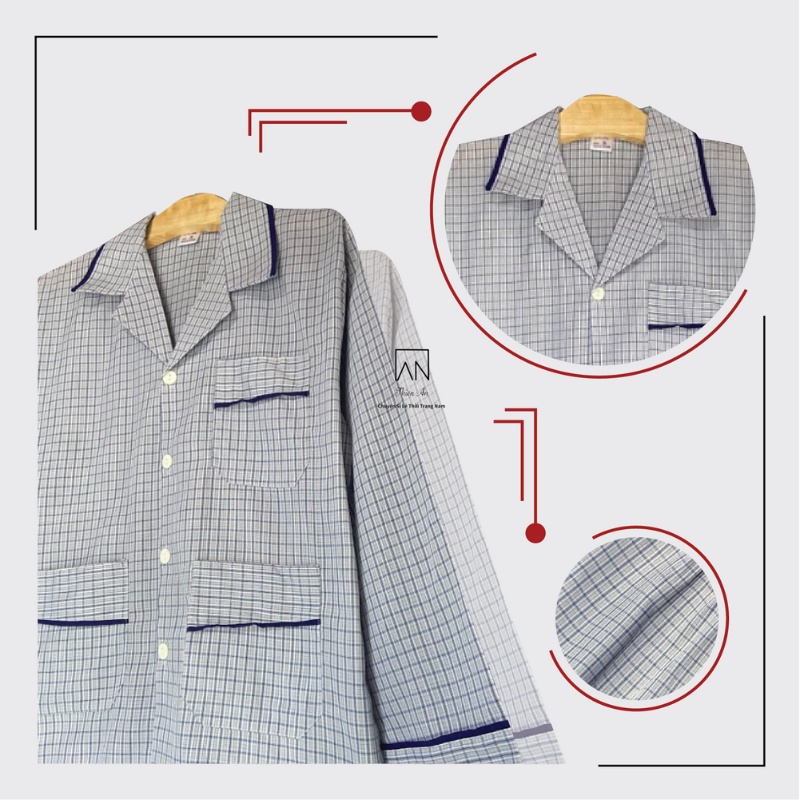 Đồ Bộ Nam Pijama Thích Hợp Với Nam Trung Niên Chất Liệu Vải Cotton Thoáng Mát Thiên An TA95PA