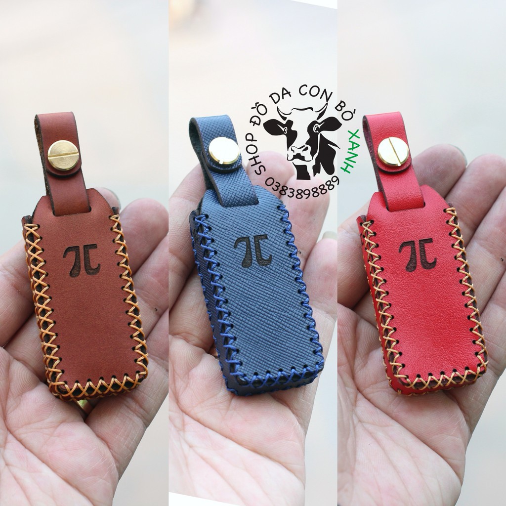 Bao Da bảo vệ Chìa Khóa Remote Pitech chống trộm, keyfob Pi V1 và V2  handmade "100% da thật"