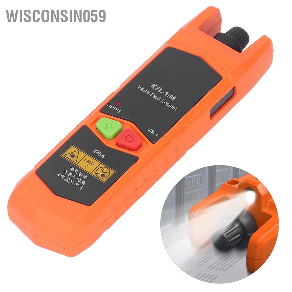 Wisconsin059 Kích thước nhỏ Bộ định vị lỗi trực quan Mặt sau Loại clip LED Chiếu sáng chống sương mù Sợi quang ổn cao VFL