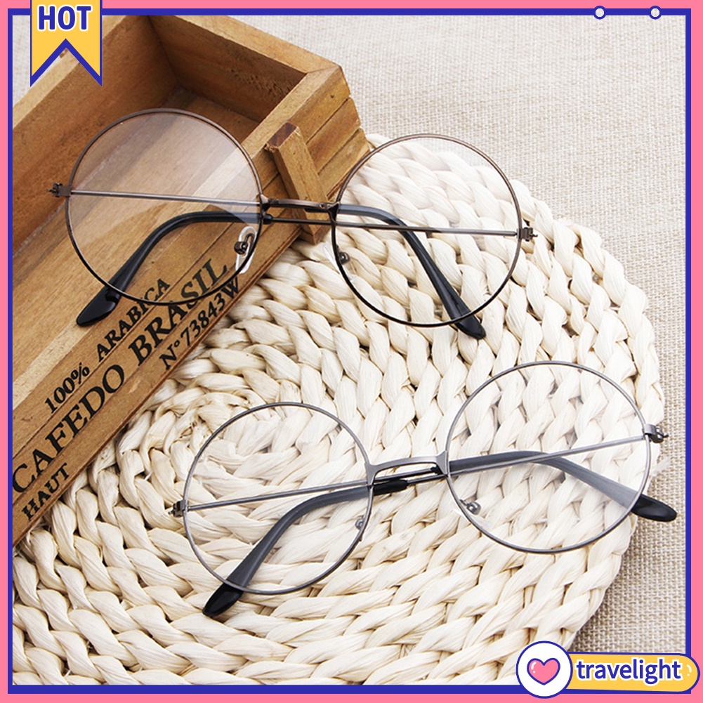 Mắt Kính Gọng Tròn Bằng Kim Loại Phong Cách Vintage Dành Cho Nam Và Nữ