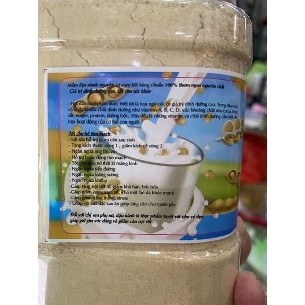 HỦ 500gr BỘT ĐẬU NÀNH  RANG TAY NGON THƠM