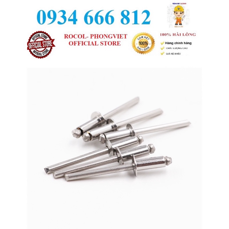 50c Đinh rút rive inox304 toàn phần 5x10, 5x12, 5x16