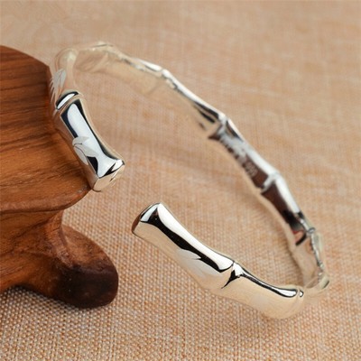 Vòng tay mạ bạc 925 hình đốt tre tinh xảo thời trang dành cho nữ