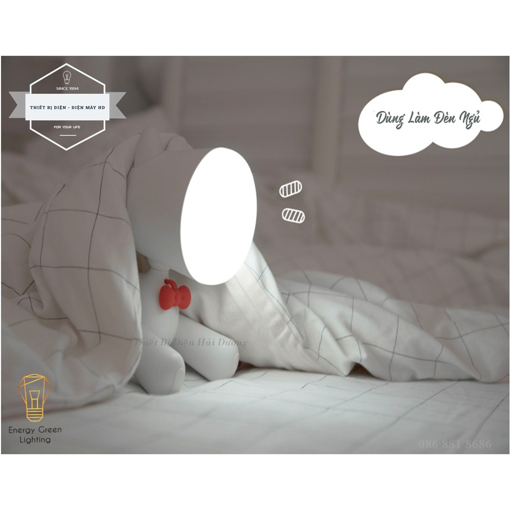 Đèn Ngủ LED Trang Trí - Hình Cún Con Siêu Dễ Thương - Pin Sạc Tích Điện - Ánh Sáng Vàng - Tăng Giảm Ánh Sáng Tiện Lợi
