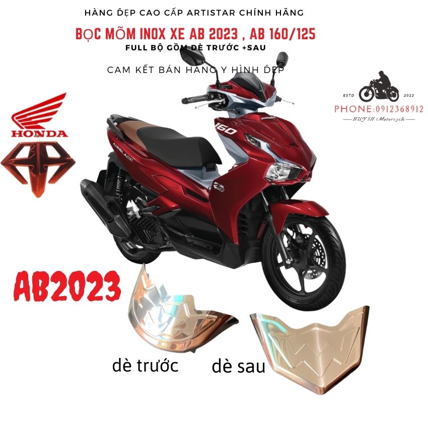 Bọc Mũi Dè Trước Sau AB 2023 ( AirBlade 160/125, Bịt Mỏ Bịt Đuôi Dè Xe Ab 2023, Ốp Mỏ Dè Ab 2023