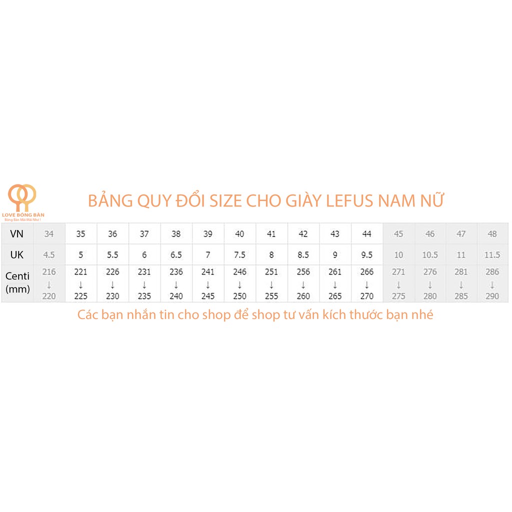 Giày Thể Thao Nam Nữ Lefus Chính Hãng Giày Thể Thao Unisex Bóng Bàn Cao Cấp - LOVE BÓNG BÀN