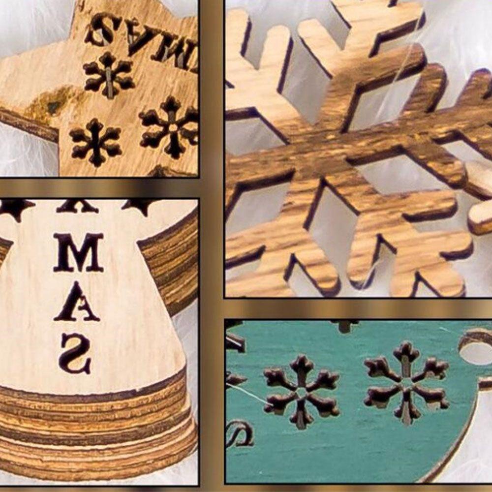 WATTLE Bộ 24 Phụ Kiện Trang Trí Cây Thông Giáng Sinh Hình Bông Tuyết / Tuần Lộc / Thiên Thần DIY
