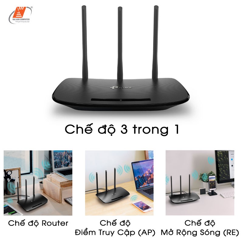 Bộ phát WiFi Wireless TP-Link 940N | Tốc Độ 450Mbps - 3 râu - Hàng Chính hãng