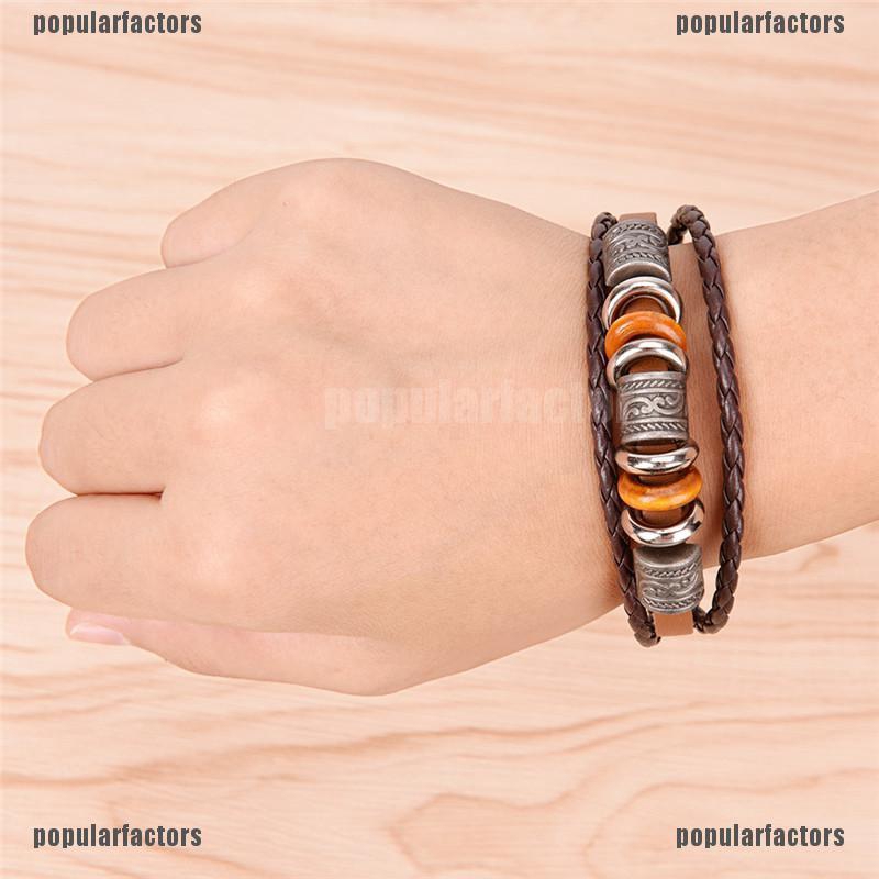 Vòng Tay Da Nhiều Lớp Thời Trang