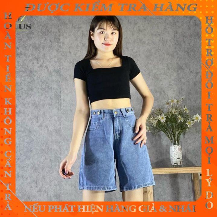 Quần đùi bò cạp cao 3 khuy phamdu