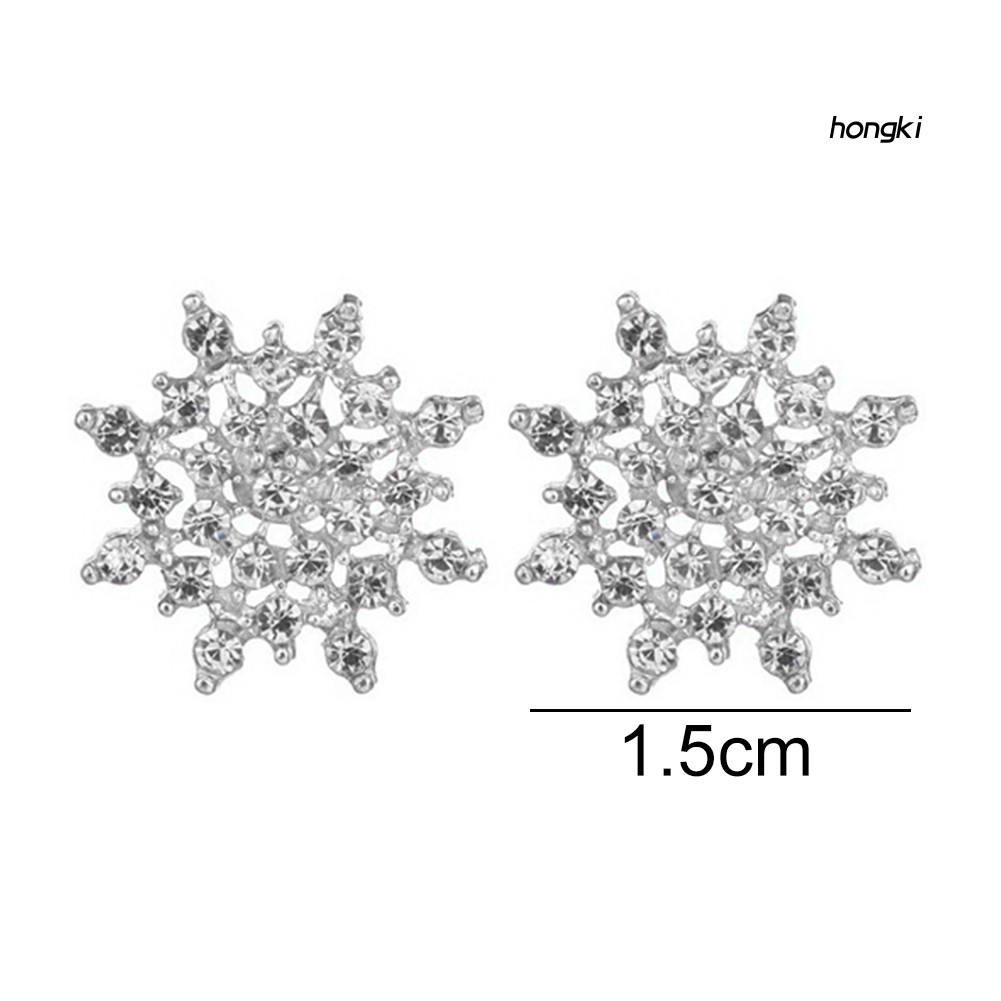 Đôi Bông Tai Hình Hoa Tuyết Đính Đá Thời Trang Cho Nữ