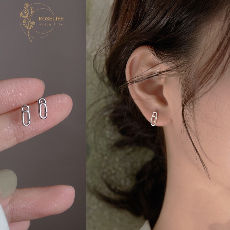1 Đôi bông tai mạ bạc S925 chống dị ứng đơn giản thời trang