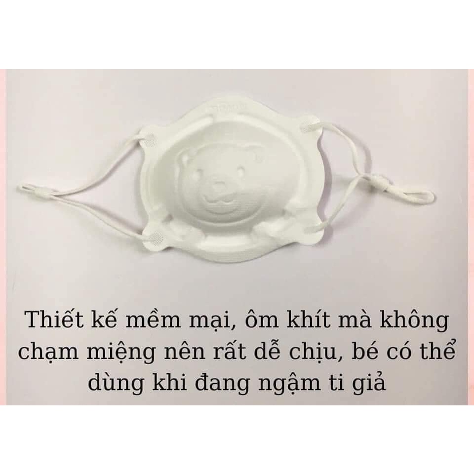 Khẩu trang 3D cho bé hình gấu dễ thương UNI MASK Set 3 cái siêu cute