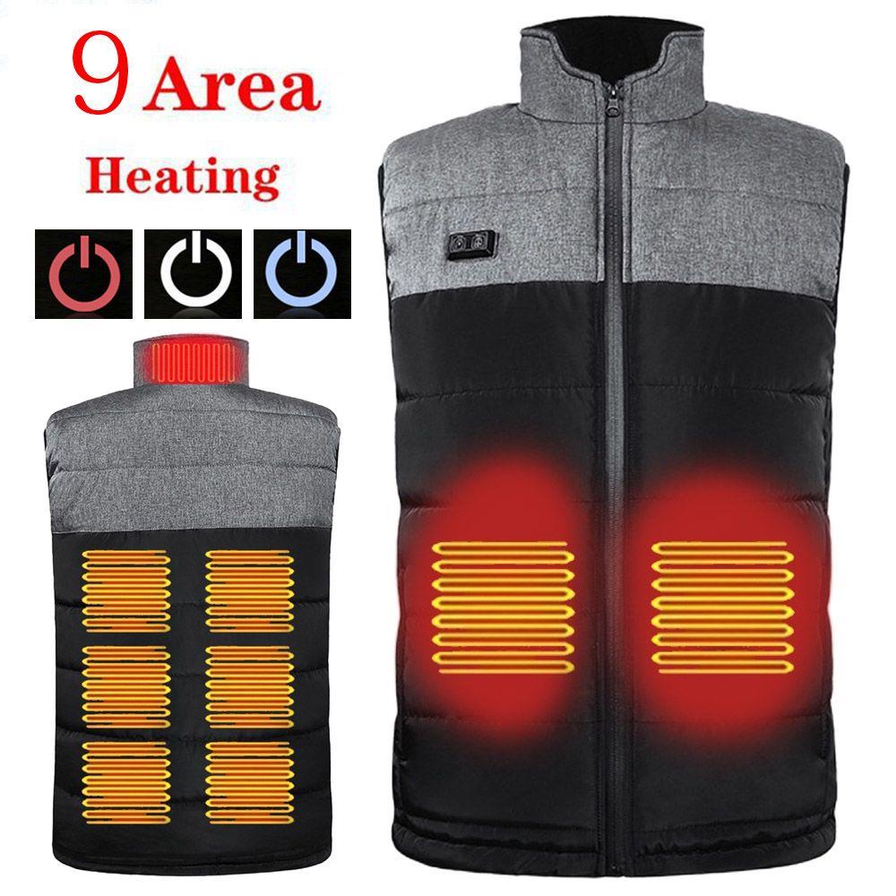 Áo Khoác Sưởi Ấm USB 9 Chỗ Dành Cho Săn Bắn Ngoài Trời Vào Mùa Đông