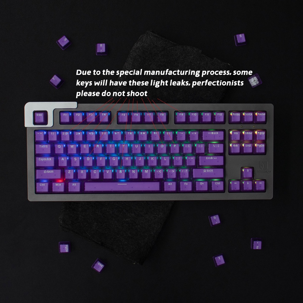 Bộ 132 Nút Bấm Thay Thế Cho Bàn Phím Cơ Chất Liệu ABS Trong Suốt