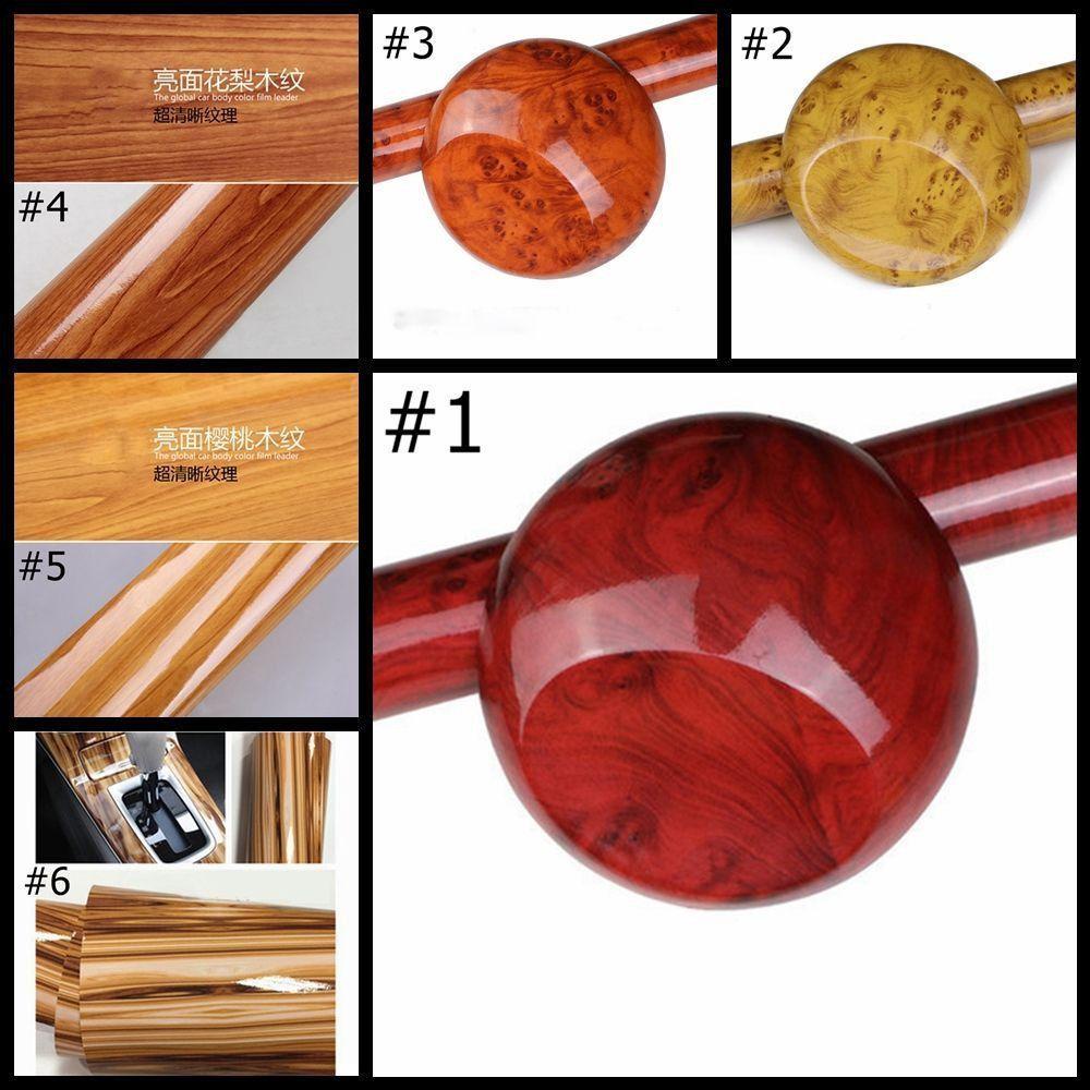 Glenes Đề Can Dán Thân Xe Hơi Chống Thấm Nước Họa Tiết Vân Gỗ DIY