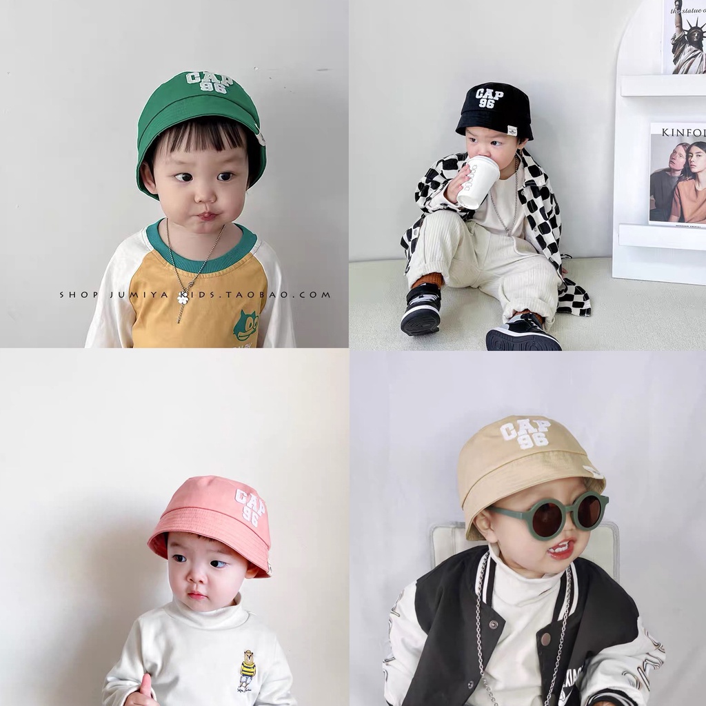Mũ cho bé - Mũ vành tròn bucket bé trai bé gái vải thô mềm siêu xinh thêu chữ GAP dành cho bé từ 2 - 5 tuổi.