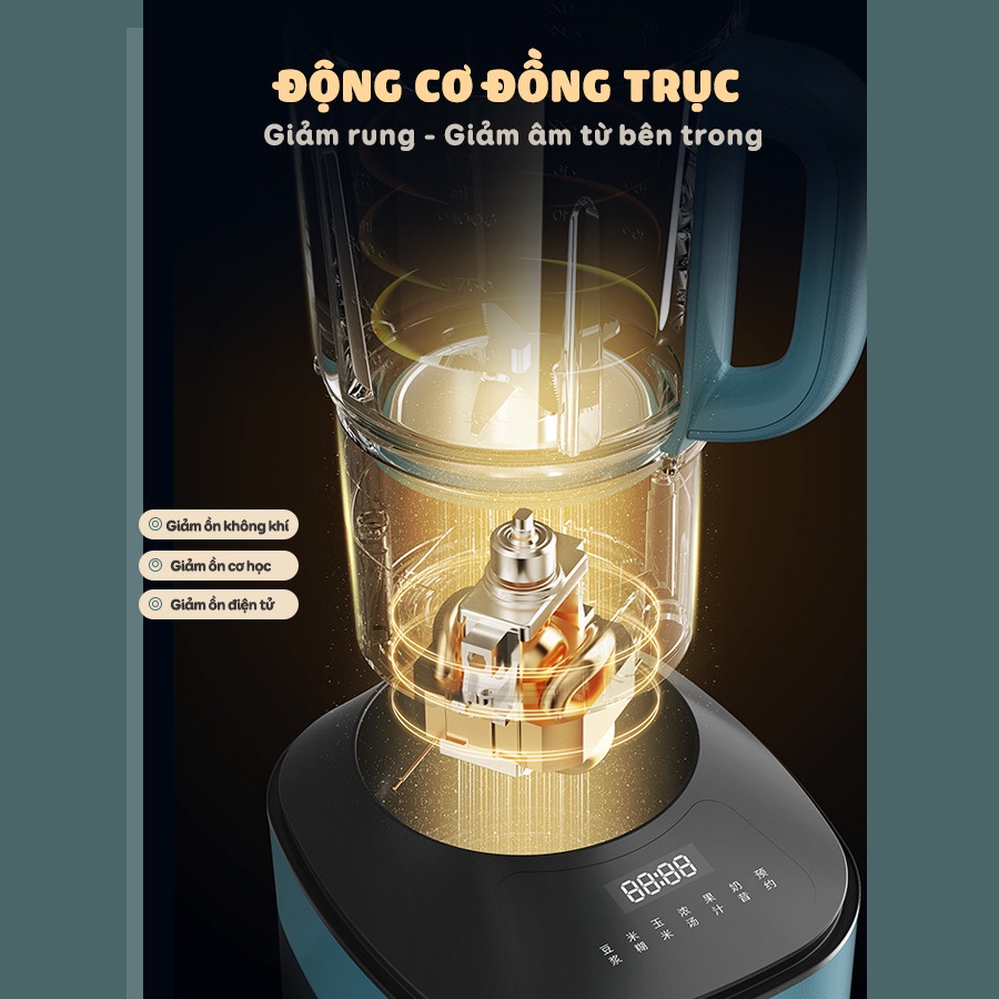 Máy xay nấu đa năng BEAR cách âm Chế biến nhiều loại đồ uống, sinh tố cháo súp Bảo hành 24 tháng Bear PBJ-B06W1