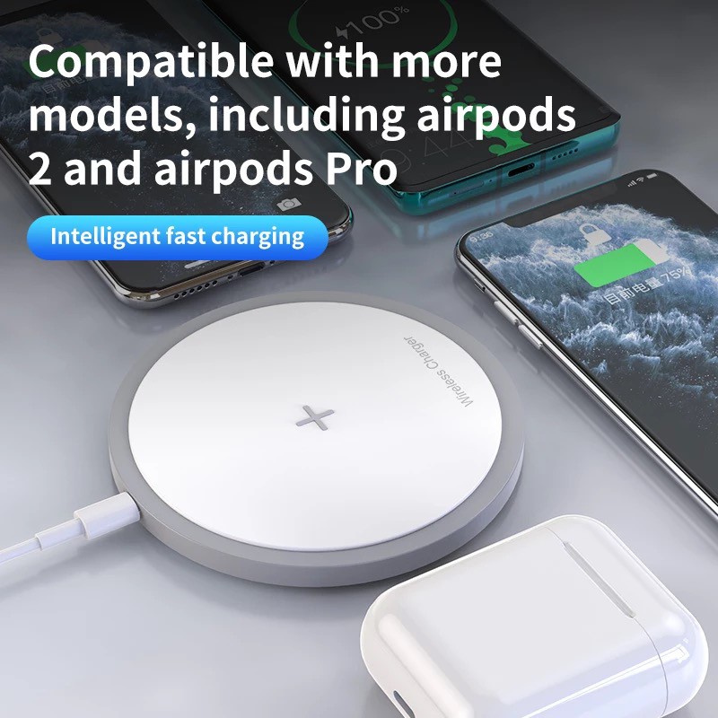 Đế Sạc Không Dây HOCO CW26 Sạc Nhanh 5W/7.5W/10W/15W Chuẩn Qi Cho iPhone 8 X XS 11 12 Pro Max AirPods Samsung Oppo Xiaom