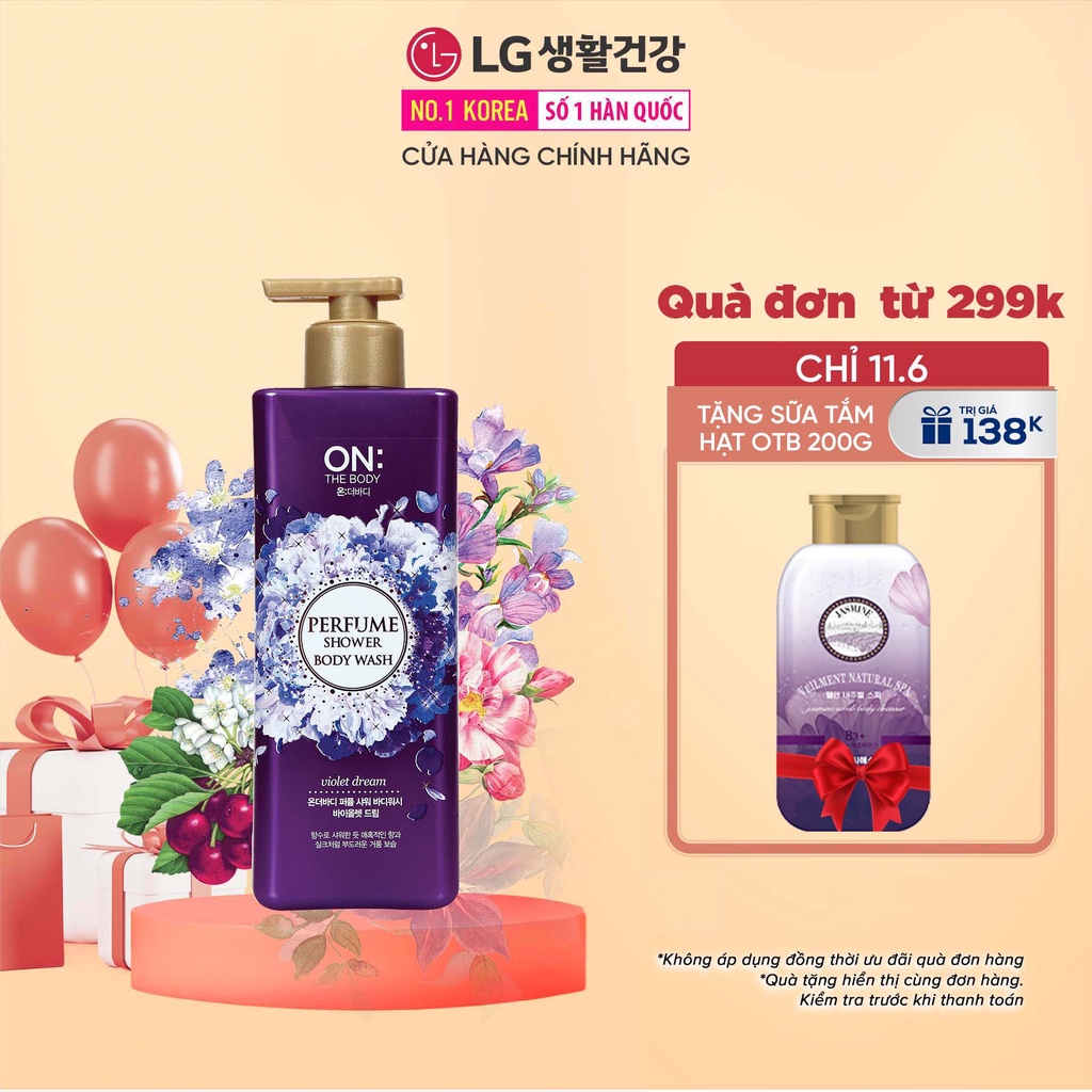 [Mã COSLGHH giảm 8% tối đa 20k đơn từ 150k] Sữa tắm dưỡng ẩm hương nước hoa On: The Body Perfume Violet Dream 500g