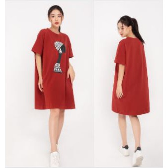 Đầm Thun Dáng Suông Nữ Hàng Cao Cấp Dưới 65kg,  Đầm dáng Chư A rộng Siêu Sang