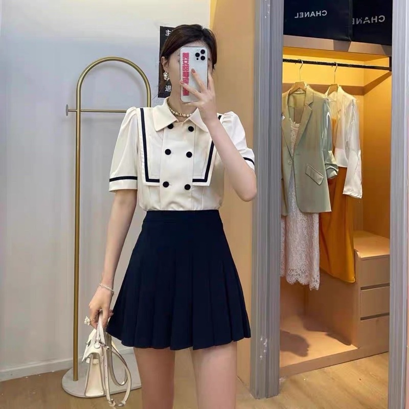 Set Áo Nữ Thuỷ Thủ + Chân Váy Xếp Ly