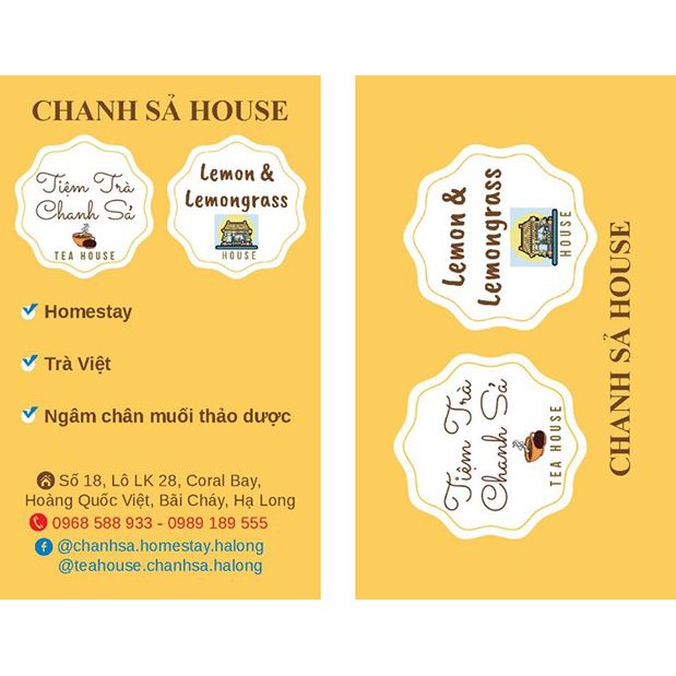 In CARD VISIT GIÁ RẺ TẠI HÀ NỘI Mẫu card Chanh Sả House