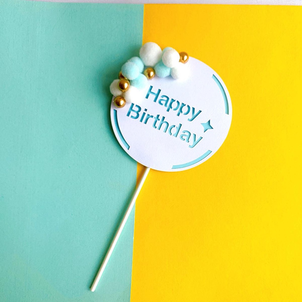AUGUSTINA Topper Trang Trí Bánh Kem Hình Đám Mây Và Chữ Happy Birthday