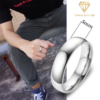 Nhẫn inox nam cá tính bảng mo trơn NYN011