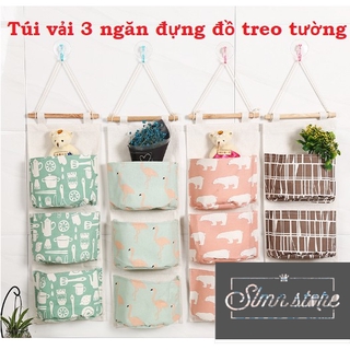 ️️Túi đựng đồ treo tường 3 ngăn tiết kiệm diện tích, thiết kế xinh xắn bền đẹp đa năng tiện lợi - giao màu ngẫu nhiên.