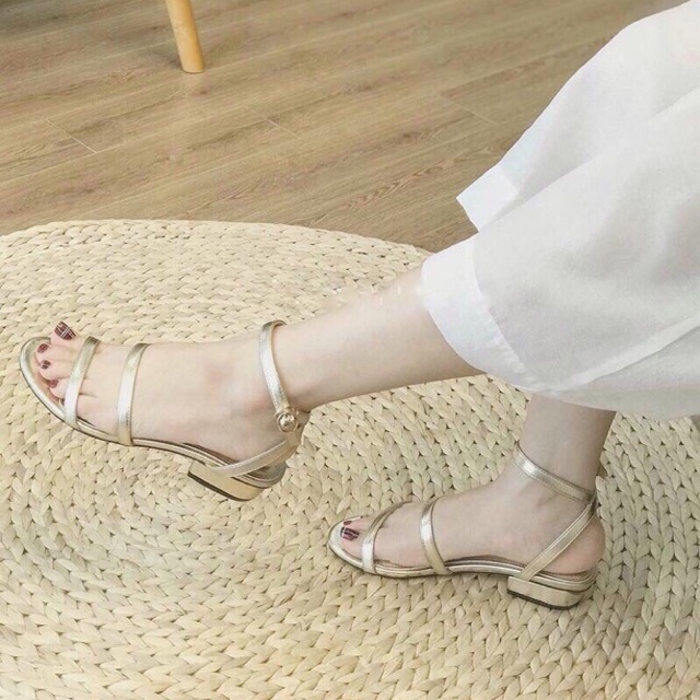 Sandal 3p ánh vàng