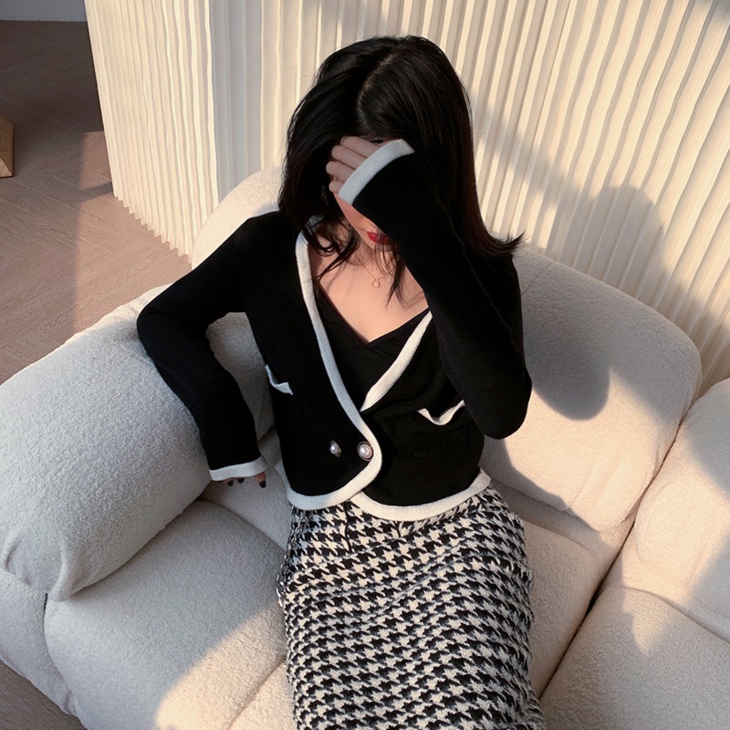 Áo Khoác Cardigan Dệt Kim Tay Dài Dáng Rộng Dễ Phối Đồ