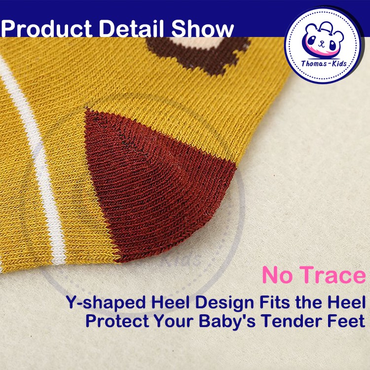 Set 5 Đôi Vớ Cotton Thấm Hút Mồ Hôi In Họa Tiết Hoạt Hình Dễ Thương Cho Bé 1-12 Tuổi