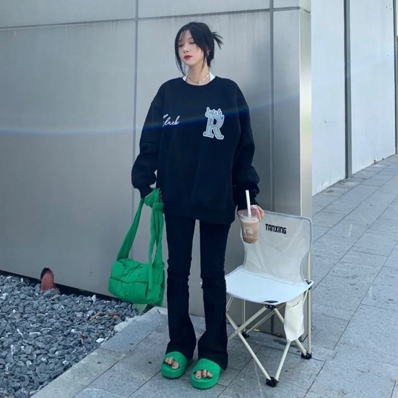 Áo sweater nam nữ chất nỉ bông phong cách mùa đông hàn